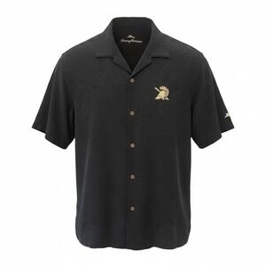 Tommy Bahama West Point Army Black Knights Silk Camp Shirt Black Mens Large